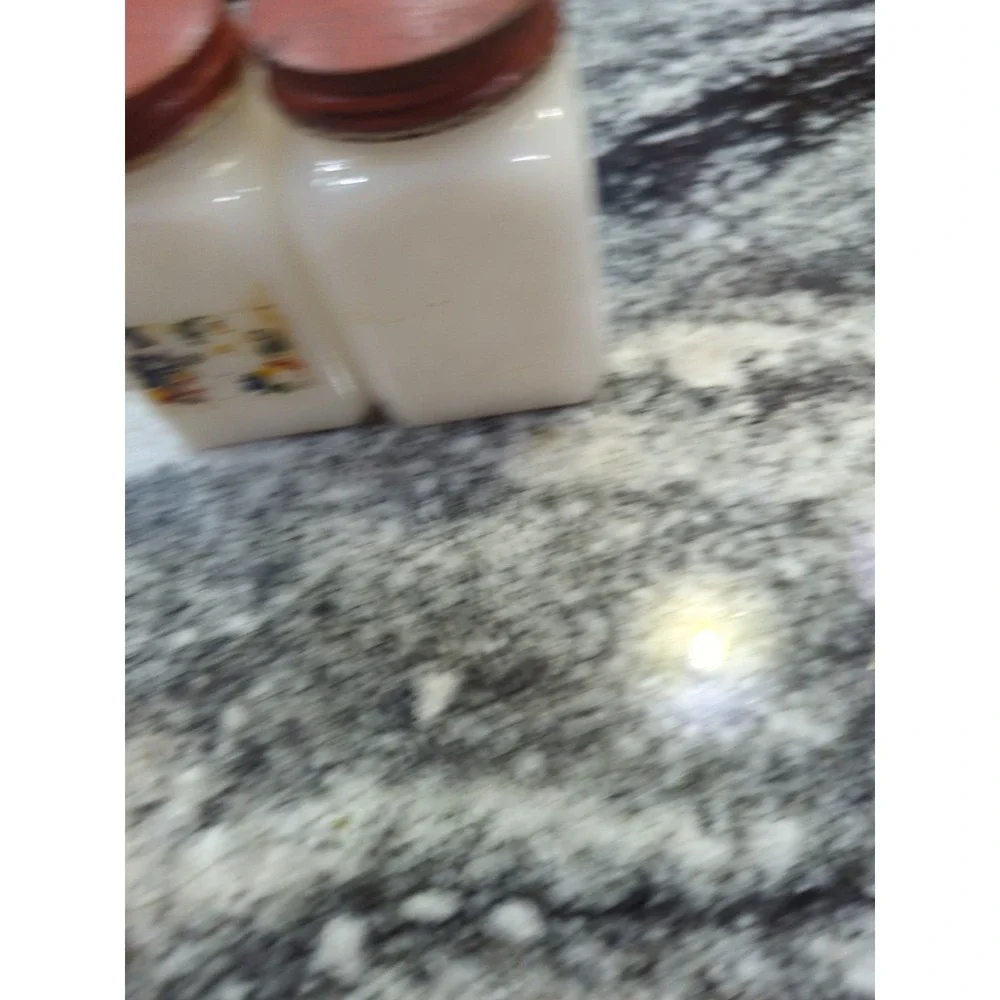 Vintage McKee Cornucopia Milk Glass Jar Spice Set With Rack